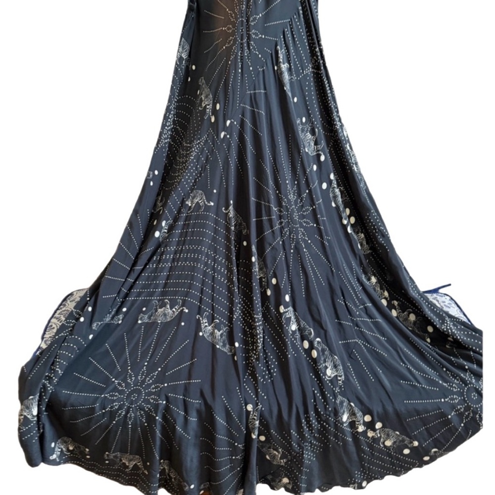 Johnny Was BIYA Black Silk Rea Dress with tiger graphics - sleeveless on Sale!! - Picture 4 of 13